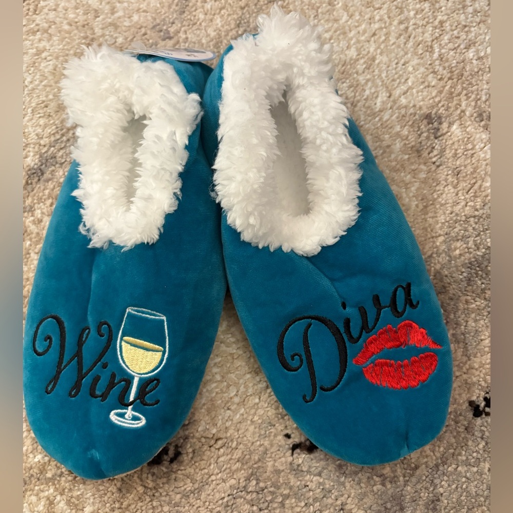 Wine Diva Slippers - brand new with tags